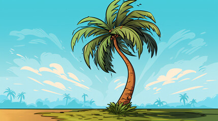 A cartoon illustration of a Palm Tree.