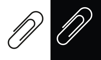 paper clip isolated on white and black background 