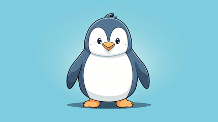 A cartoon illustration of a penguin