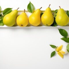Banner with a Silver background and a Pear with space for text. Creative food concept for ads, banners and greeting card