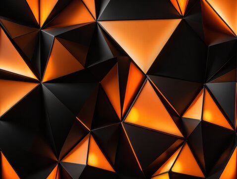 Abstract triangular pattern orange black © korobka_dv