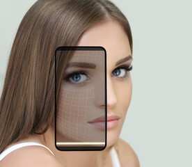 Skin solutions.Concept of rejuvenation,detecting  ageing signs
