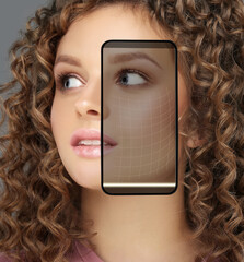 Skin solutions.Concept of rejuvenation,detecting  ageing signs