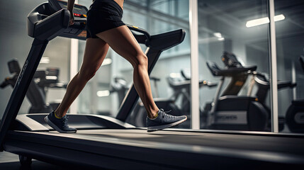 Fototapeta na wymiar Controlled motion on self-powered treadmill