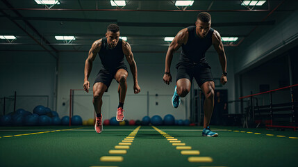 Agility ladder drills with synchronized movements