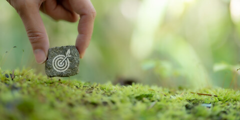 Enviromentally sustainable company target. Carbon neutral and net zero concept. Reducing carbon...