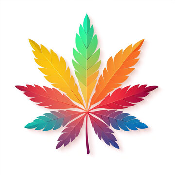 Herb leaf plant colorful marijuana nature cannabis illustration weed symbol