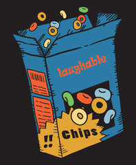 Laughable chip packet mockup templates on black background