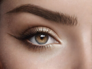 Naklejka premium Gorgeous Close-Up of Female Eye with Stunning Makeup. generative ai