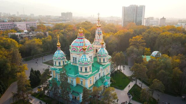 Ascension Cathedral Russian Orthodox church in Almaty