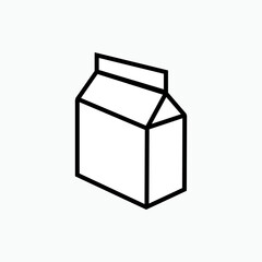 3D Milk Box. Dairy Symbol, Symbol Fresh Beverage Product - Vector.  