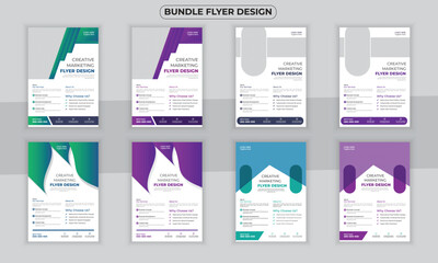 Business bundle Flyer Design Template and creative flyer set, corporate branding, business brochure flyer design a4 size