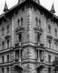 Beautiful facade of old building in Budapest