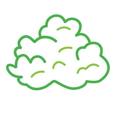 outline of green bush