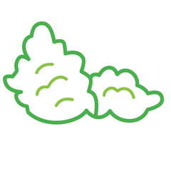 outline of green bush