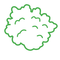 outline of green bush