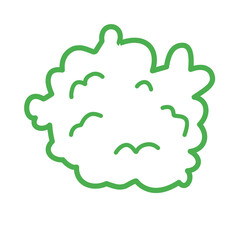 outline of green bush