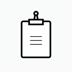 Clipboard Icon. Paper Holder Board. Check Results, Job Monitoring Symbol - Vector.