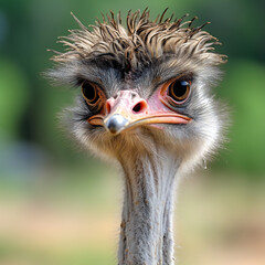 ostrich head close up