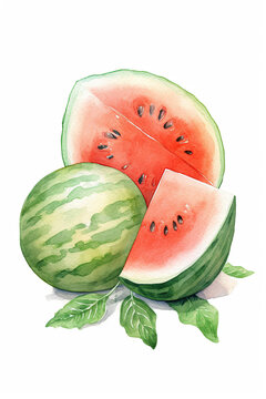recommend clip art: watermelon watercolor clipart cute isolated on white background