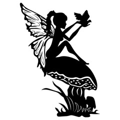 Fairy ant the Bird, Hand Drawn Vector Illustration
