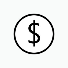 Coin Icon. Money, Investment Symbol  - Vector.