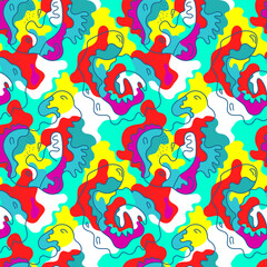 Psychedelic abstract unique seamless artwork with abstract colorful patterns