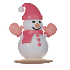 Christmas snowman 3d render