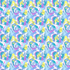 Psychedelic abstract unique seamless artwork with abstract colorful patterns