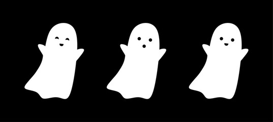 Cute baby ghosts set. Halloween boo.