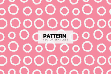 White line circles abstract shape pink background seamless repeat pattern