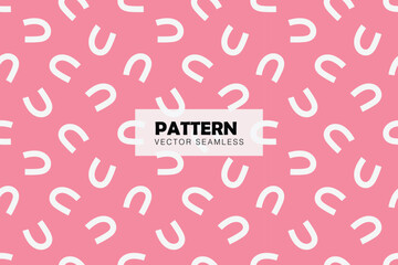White curve lines cute pink background seamless repeat pattern