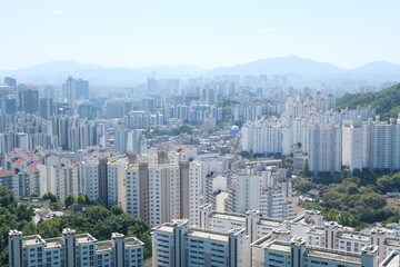 View of Seoul, South Korea from Inwangsan Mountain