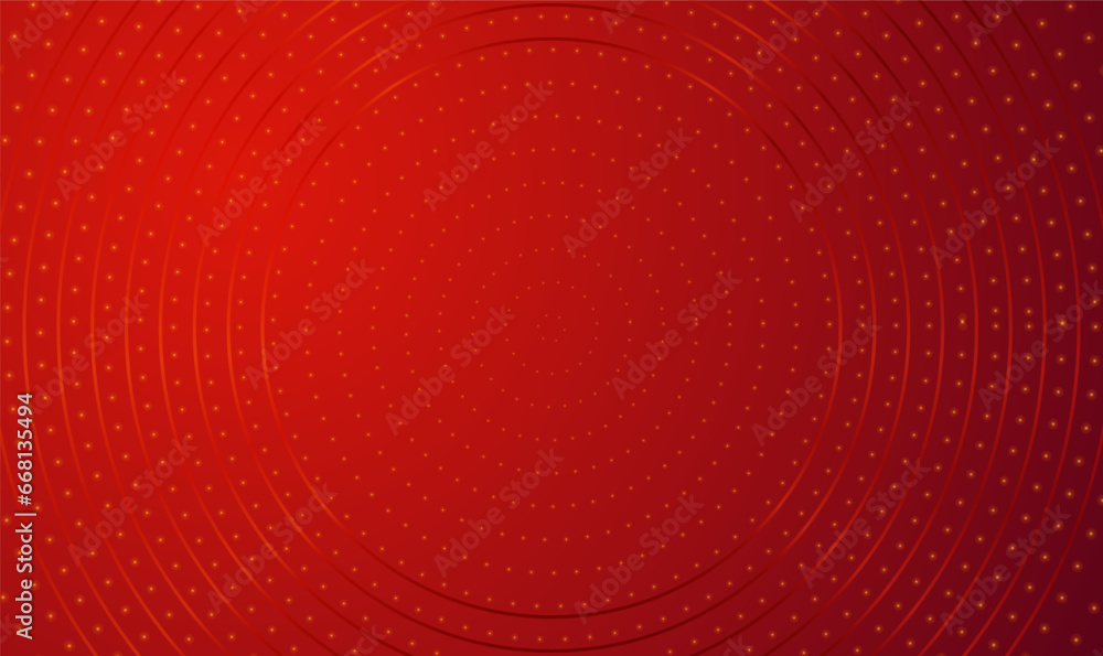 Aufkleber red luxury circular abstract pattern with glowing light effect and lines. red concentric rings. vect