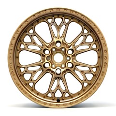Gold alloy wheel isolated on a white background