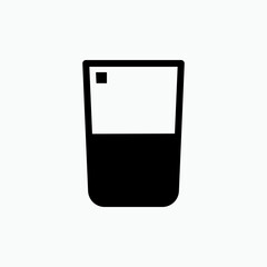 Glass of Water. Request to Drink. Needed When Thirsty. Applied as Trendy Symbol for Design Elements, Websites, Presentation and Application - Vector. 