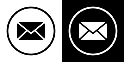 email icon black and white vector design