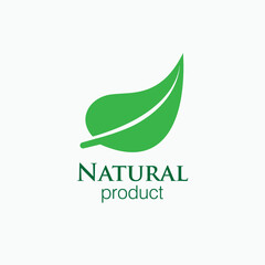 Obraz premium Natural Product Icon - Vector, Emblem, Sign and Symbol for Design, Presentation, Website or Apps Elements. 