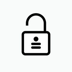 Padlock Icon. Closed Access Symbol in Line Art Style - Vector.       