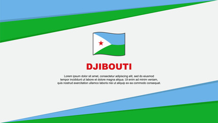 Djibouti Flag Abstract Background Design Template. Djibouti Independence Day Banner Cartoon Vector Illustration. Djibouti Design
