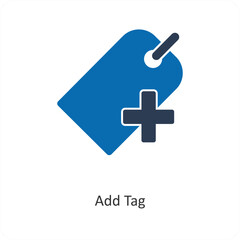 Add Tag and label icon concept