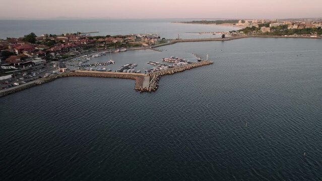 4K aerial footage of Bulgaria. Nesebyr