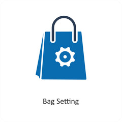 Bag Setting and setting icon concept