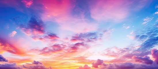 Brightly processed background with a vibrant sunset sky