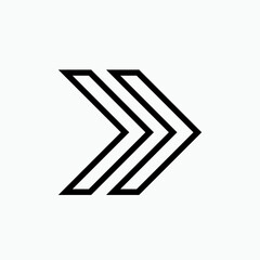 Right Arrow Icon. Flow Direction Symbol.