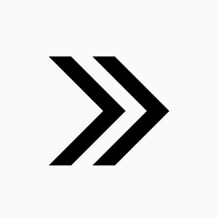 Right Arrow Icon. Flow Direction Symbol.