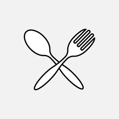Spoon and Fork Icon. Restaurant, Canteen. Food Court, Culinary Center Symbol. Applied for Design, Presentation, Website or, Apps Elements – Vector.
