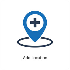 Obraz premium Add Location and pin icon concept