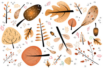 seamless pattern with autumn leaves vector