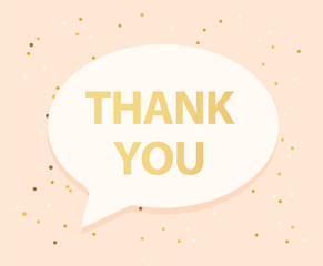 thank you written on speech bubble- vector illustration